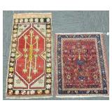 2 handmade Oriental rugs (as seen) - 19" x 38"