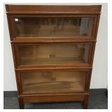 Oak Globe Wernicke 3 section stacking bookcase -