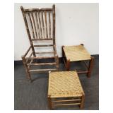 Signed Old Hickory chair (no seat) - 40"H x 16"D