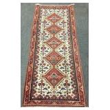 Handmade Oriental rug approx. 34" x 78"