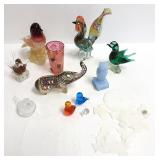 Group art glass figures, Murano glass, etc.