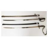 2 vintage military swords with scabbards - 3rd