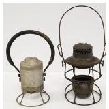 L & M R.R. lantern - no globe & vintage lantern