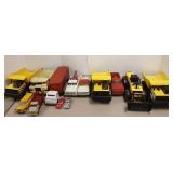 14 Tonka, etc. trucks incl. 2 small cars (as