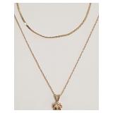 14k gold & 3.5mm diamond pendant on 10k gold 18"