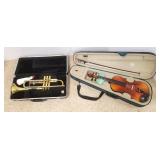 Buescher trumpet & Anton Breton violin (repair)
