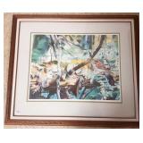 Framed signed B. Dufresne print "Hide & Seek" -