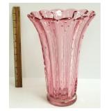 Cranberry glass vase 12"
