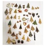 Group vintage Christmas tree pins, etc.
