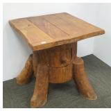 Rustic tree stump table - 21" x 21" x 24"H