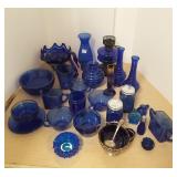 Group vintage, etc. cobalt blue glass