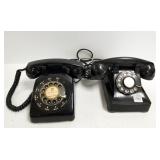 2 vintage rotary telephones