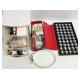 Assortment vintage loose rhinestones, jewelry