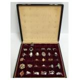 Group rings incl. Art Deco sterling with