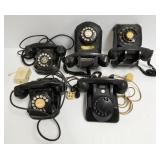 5 vintage rotary telephones