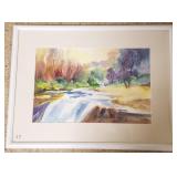 Sheila Moriarty signed & framed watercolor - 18"