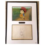 Framed original handpainted Pinocchio Production