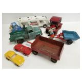 Group incl. Hubley truck, Tonka truck & trailer,