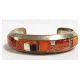 Benson Boyd sterling cuff bracelet inlaid with