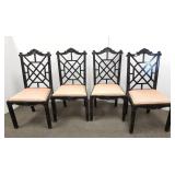 4 matching ebonized dining room chairs