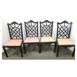 4 matching ebonized dining room chairs