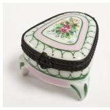 Mini Limoges trinket box - 1 1/2" floral design