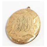 Large 2 1/2" Victorian engraved locket -