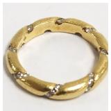 18k gold ring set with diamonds - size 5 - 4.4