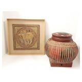 Oriental large basket - 17" x 18" and jeweled