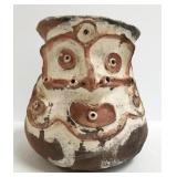 Ethnic pottery face jug - 8" x 8"