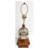 Vintage electric meter made into a lamp