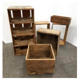 6 advertising wood crates- Gold Buckle, Kraft, etc