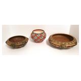 2 Roseville pottery bowls - 7 1/2" & 8 1/2" and