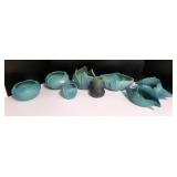 8 Van Briggle pottery items - bowls, shell forms,