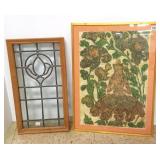 Leaded beveled glass window - 12" x 22" and