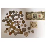 Group incl. 1925 U.S. silver Peace dollar, 1964