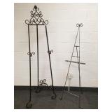 2 iron easels - taller one is 6