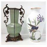 2 vases: one bronze mounted & one Franklin