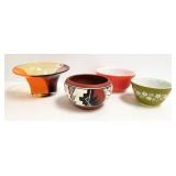 Signed Reyes Southwest bowl 7" diam., art glass