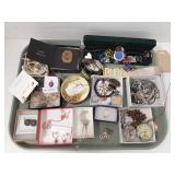 Group jewelry incl. 14k gold & diamond ring- split