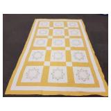 Patchwork & embroidered quilt 70"x 108"