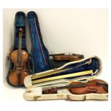 3 violins with cases - Ernst Heinrich Roth,