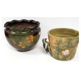 2 Weller planters Woodcraft with woodpecker and
