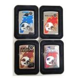 4 Zippo NFL logo lighters