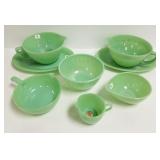 8 pieces Fire King Jadeite batter bowls - foil