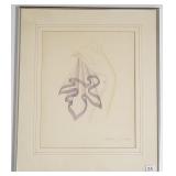 Frederic D. Calhoun signed watercolor of a hand -