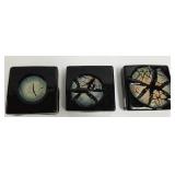 3 artisan pottery blocks - 4 1/2" x 4 1/2" x 1