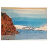 W. Saltzman signed 1956 original artwork on paper