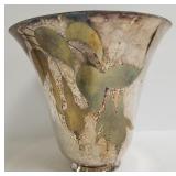 German Ikora brass inlaid metal container - 10"H