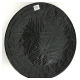 Art glass tray - raised design - 13" diameter
